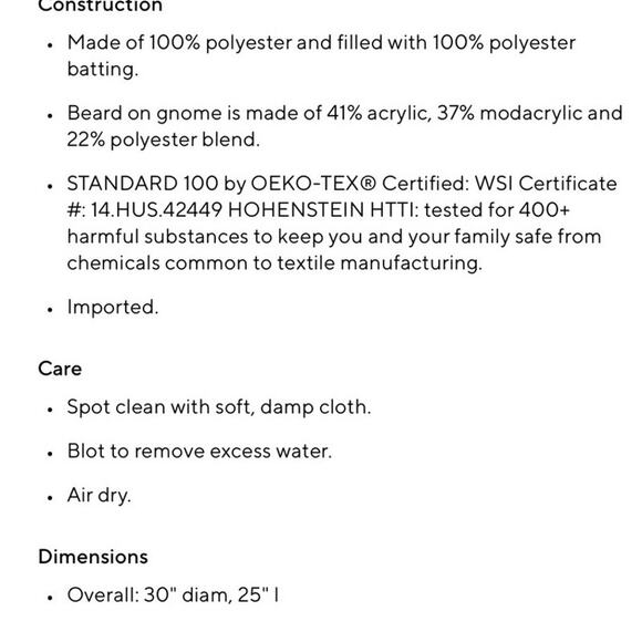 Pottery Barn Clarke Gnome Shaped Pillow NWT - Picture 4 of 11